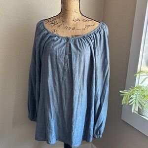 Lane Bryant Denim Blue Blouse